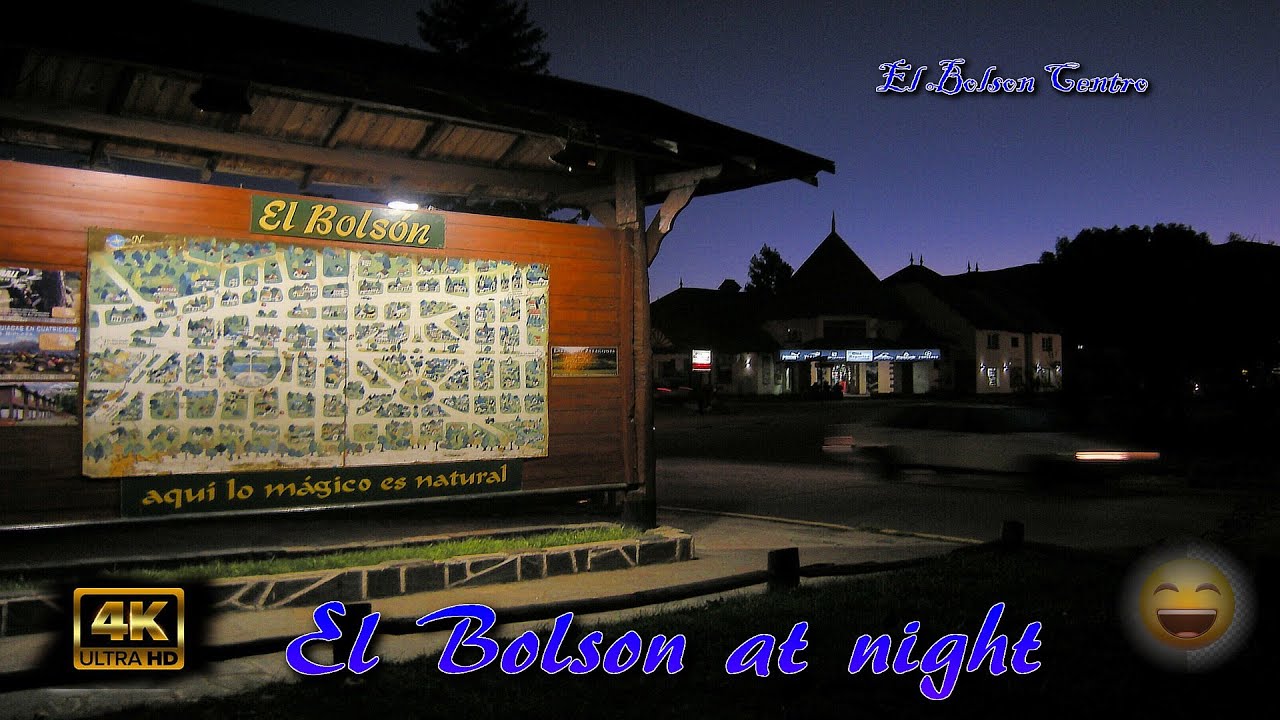 El BOLSON Walking Tour at Night_ UHD 4K - Patagonia Argentina 🇦🇷 🚶 🌃