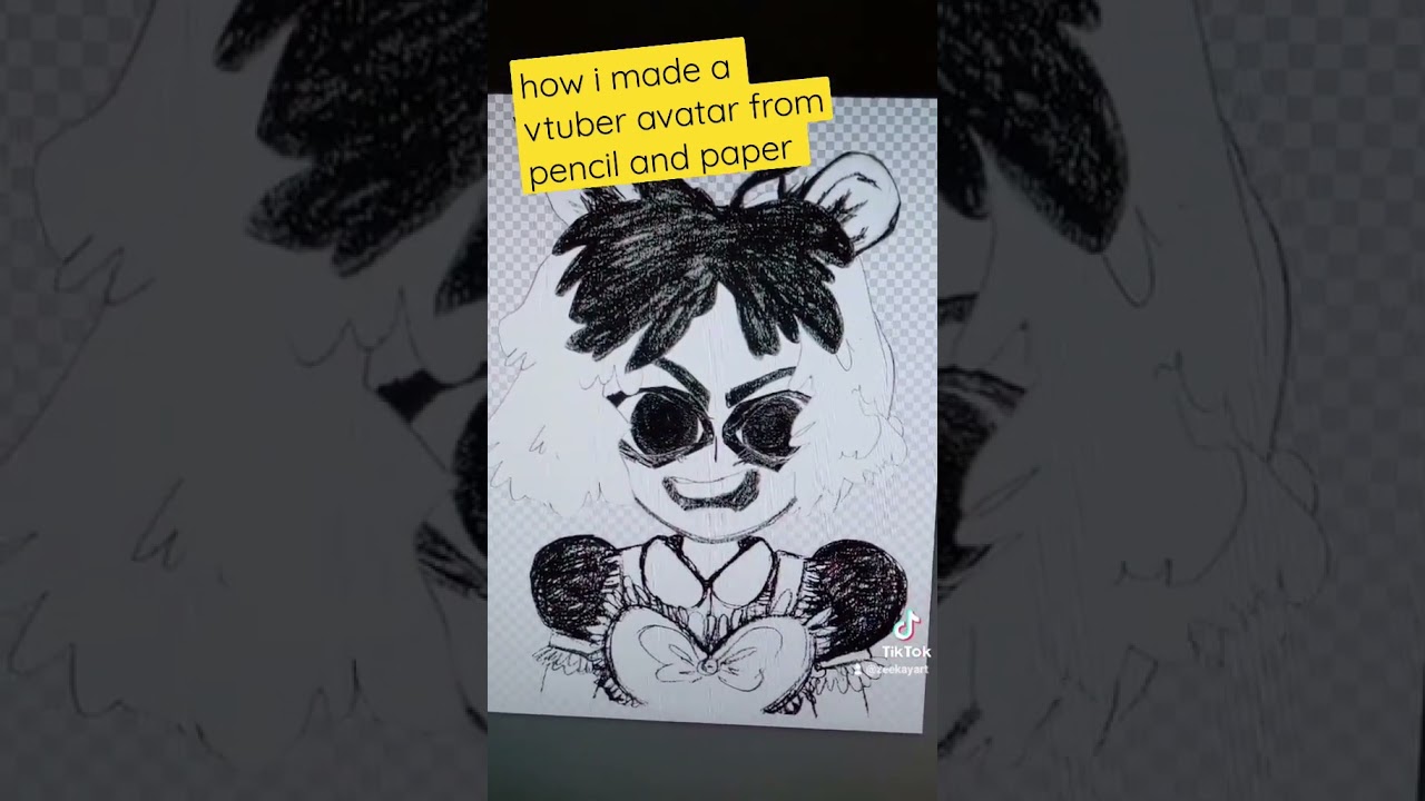 how i made a cute vtuber avatar out of pencil and paper! #vtuber #diyvtuber