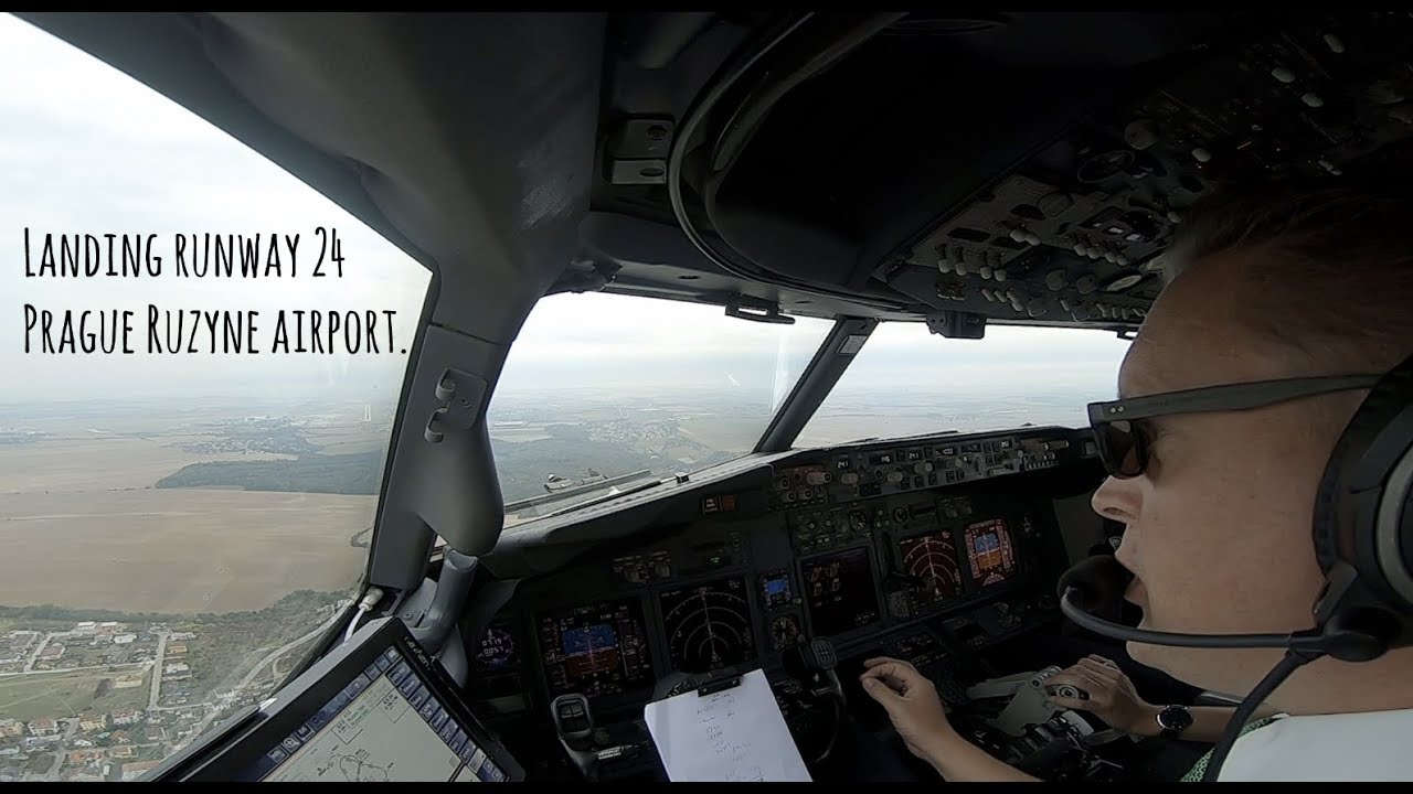 Approach and landing runway 24 Prague Ruzyne airport (PRG LKPR)