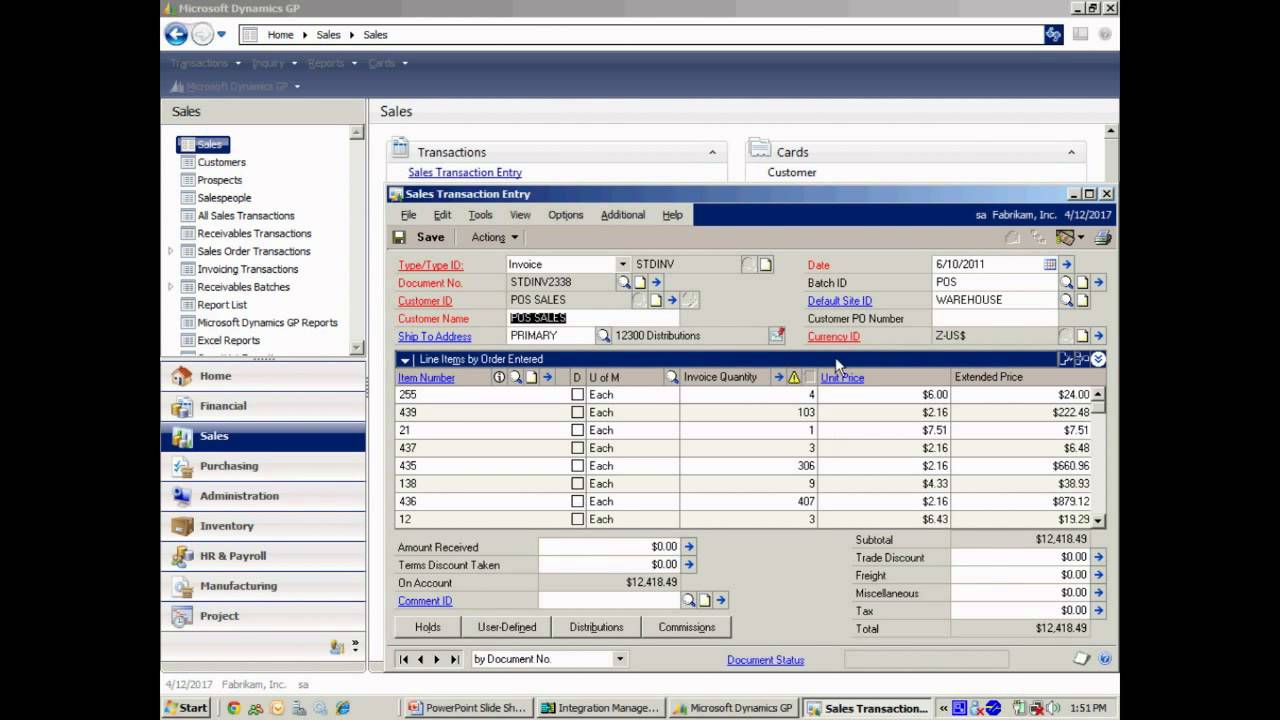 POS Data with Integration Manager in Dynamics GP