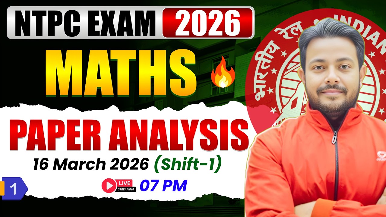 🚆 RRB NTPC Previous Year Questions |16 March 1st Shift | Railway Maths Class by Roshan Mishra Sir 📚🔥