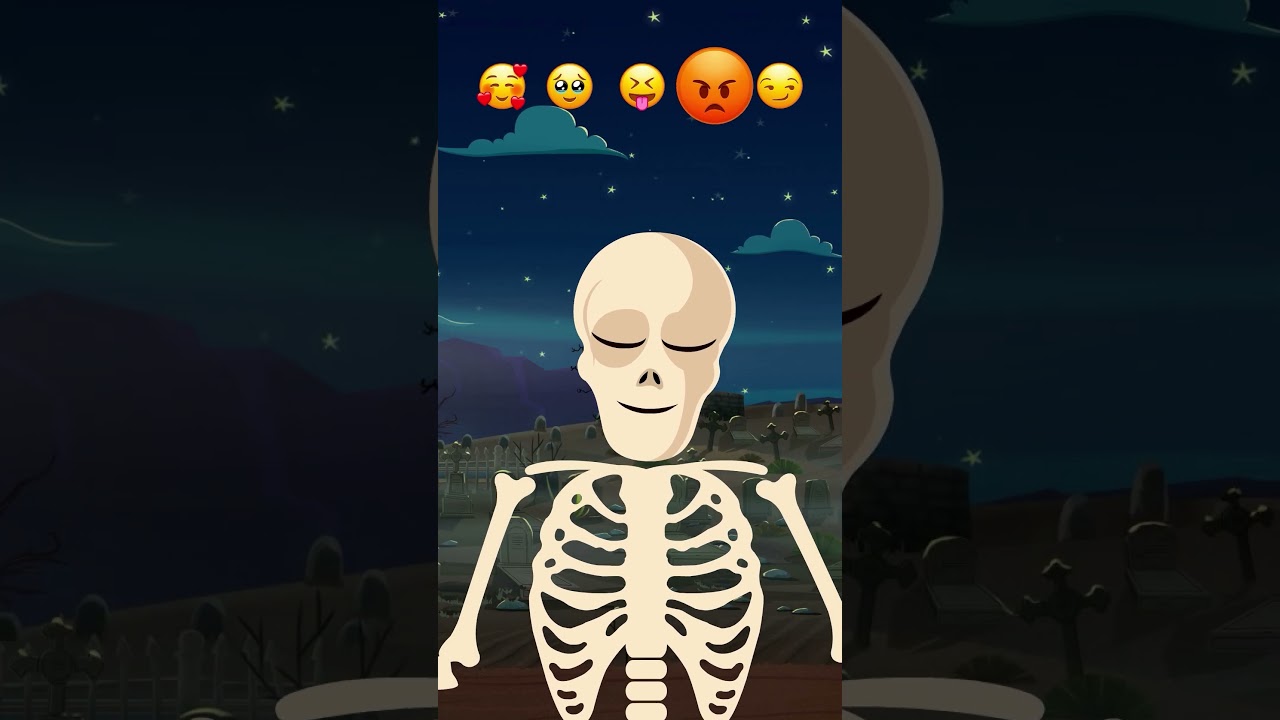 Angry Skeleton's EMOJI Challenge 😄 💀#teeheetown  #kids #shorts  #skeletons