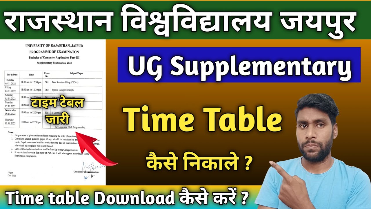 RU Supplementary Exam Time table Download | UG supplementary Exam time table kaise nikale | Uniraj