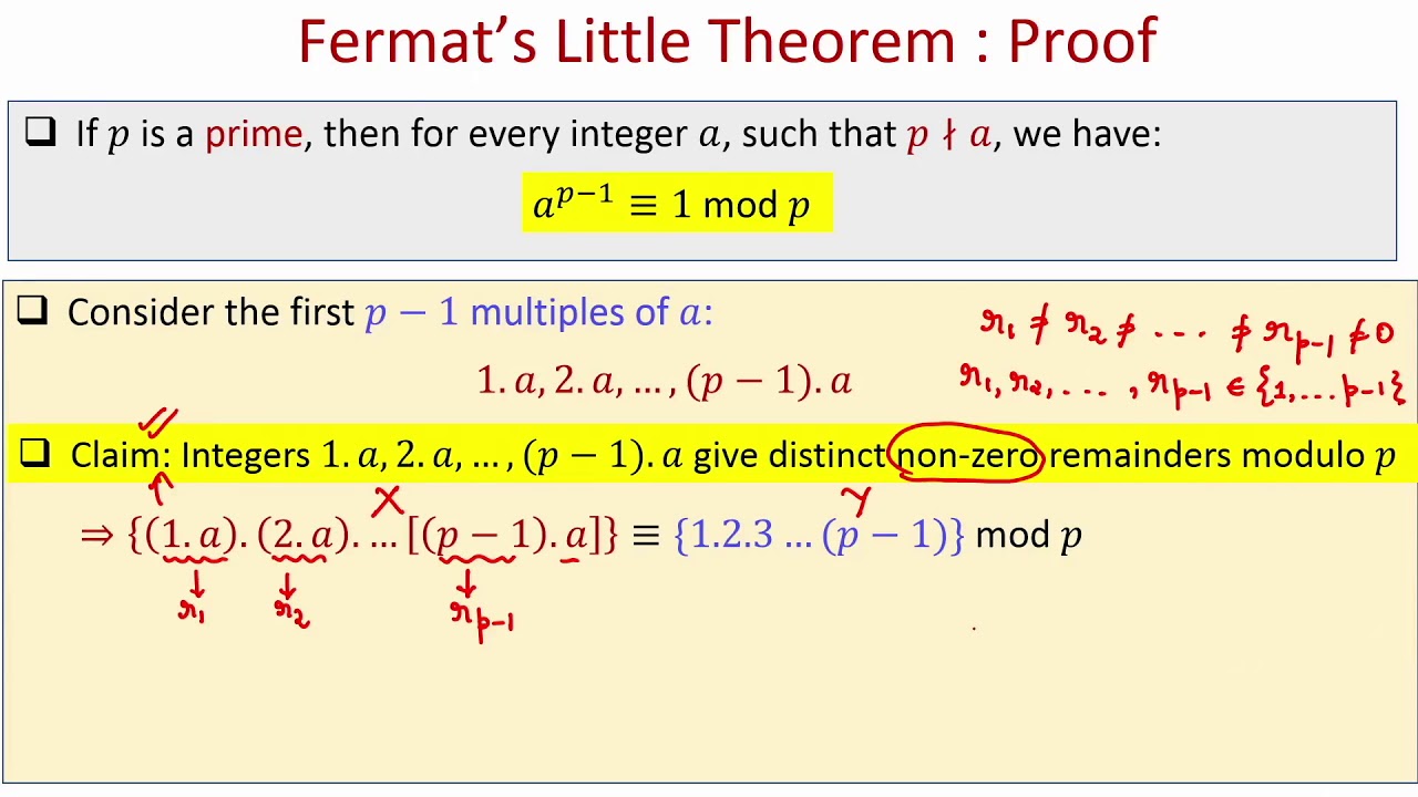 lec60 Fermat’s Little Theorem, Primality Testing and Carmichael Numbers