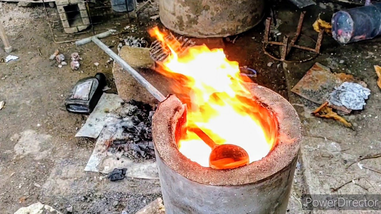 Como fundir aluminio con aceite quemado por inyección por gravedad.
