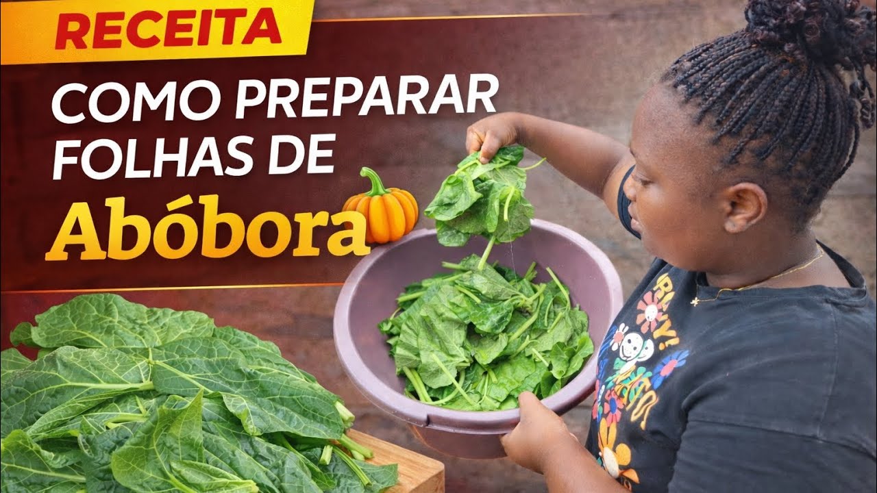 Folhas de Abóbora com Coco e Amendoim -receita Típica de Moçambique 