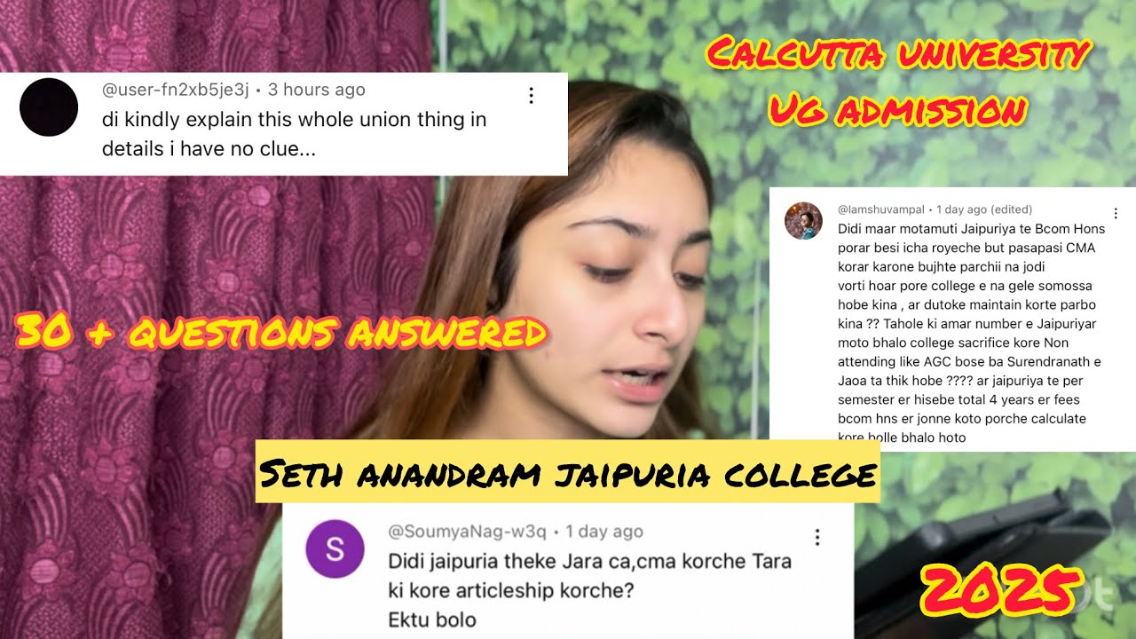 30+ Questions answered ‼️ #QNA part 15 UG admission Calcutta University ❤️ Jaipuria college #2025