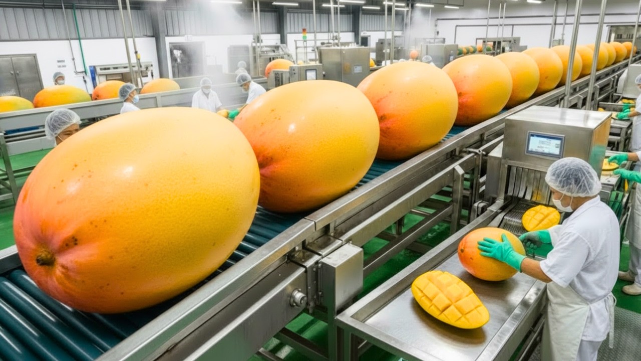 Inside The Factory: How Delicious Dried Mango Is Made (Full Process) #insidethefactory