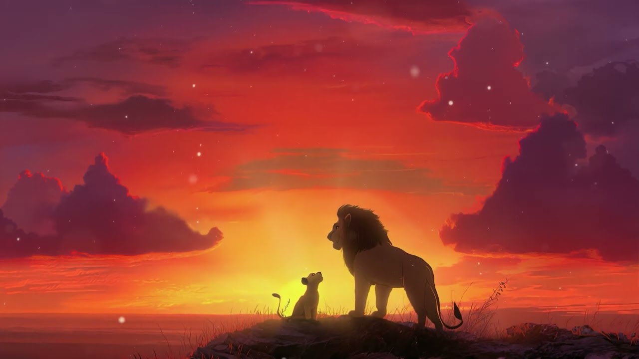 Relaxing Piano Music with Disney Style Lion King on Sunset | Perfect for Study and Sleep