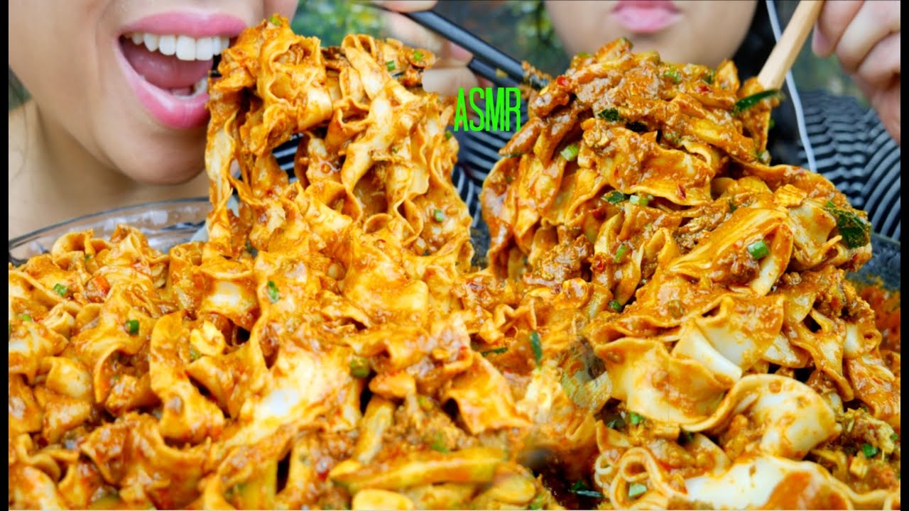 ASMR Spicy Peanut Butter Noodles ♥Dan Dan Noodles♥(+recipe) 먹방 No Talking suellASMR