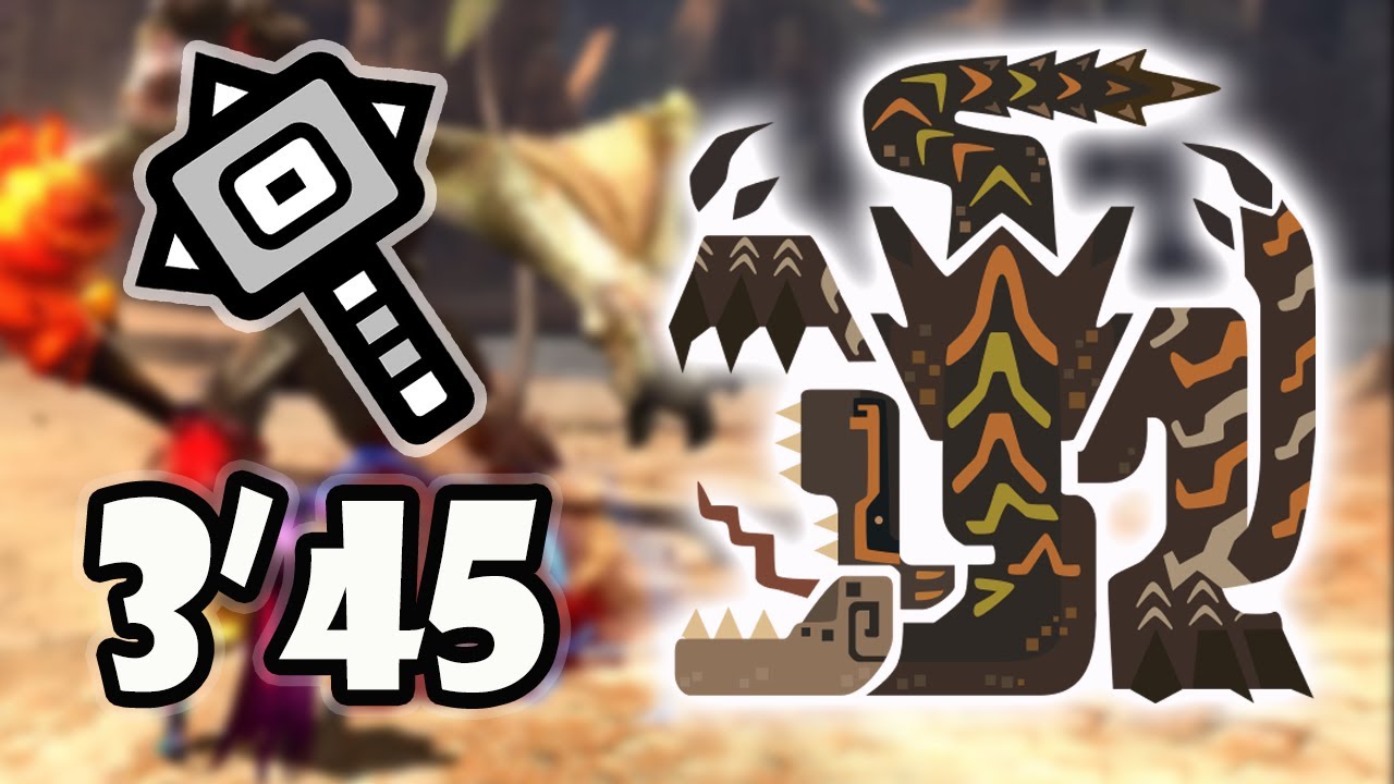 [MH4U/MH4G] G2 ティガレックス亜種 | 3'45 ハンマー | Brute Tigrex | Bonk/Hammer Solo | NO DAMAGE | 4K-HD/Citra-PC