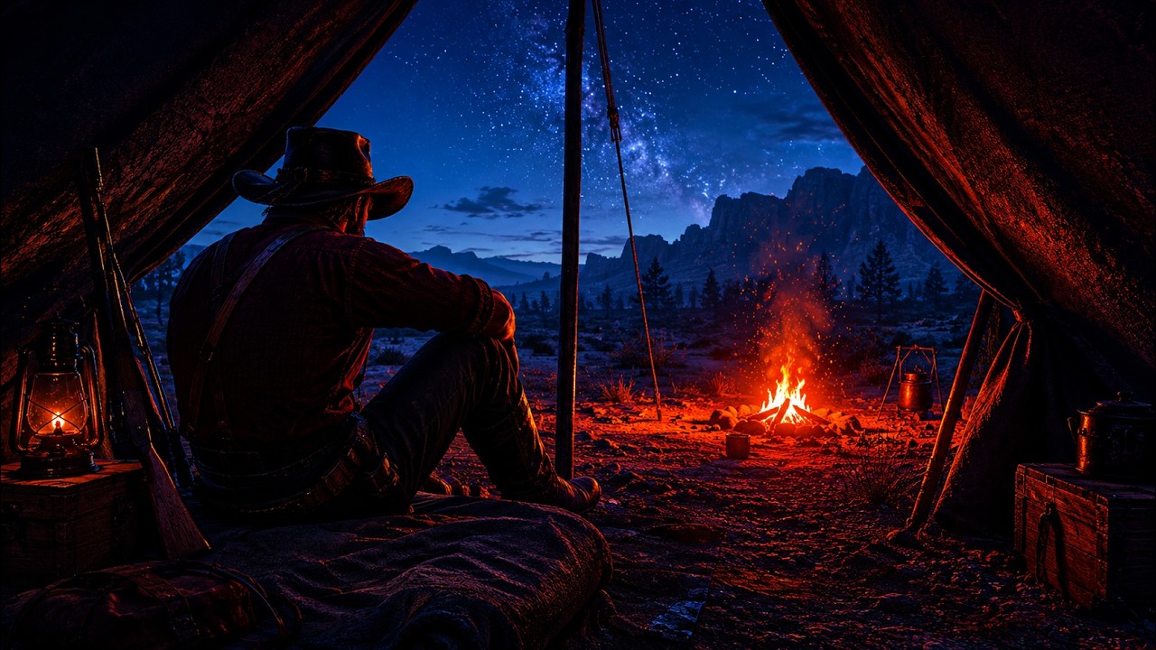 RDR2 ASMR Day & Night Campsite 10 hours