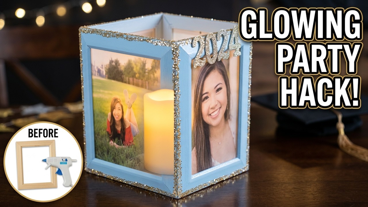 Graduation Centerpiece Idea: Photo Luminary