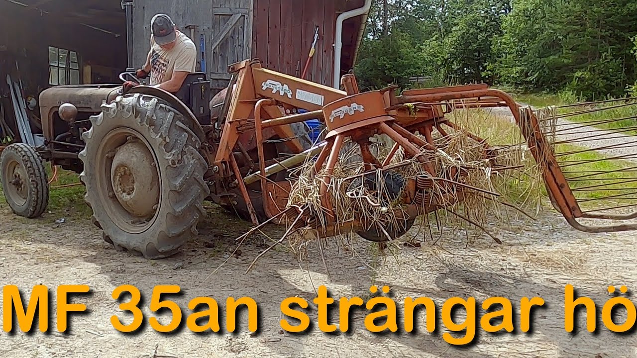 MF 35 strängar hö med Fransgård 300 kombi vändare ( Massey Ferguson 35 strängar hö)