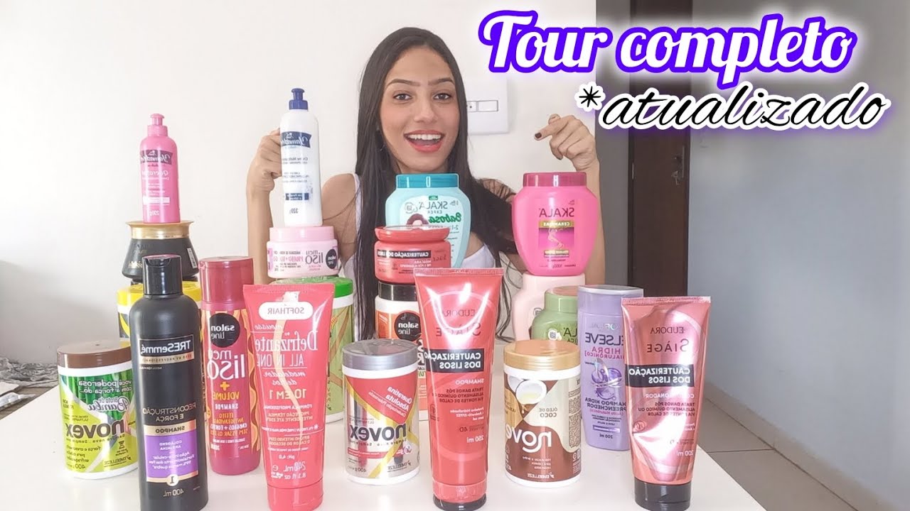 TOUR COMPLETO POR TODOS OS MEUS PRODUTOS DE CABELO *ATUALIZADO*