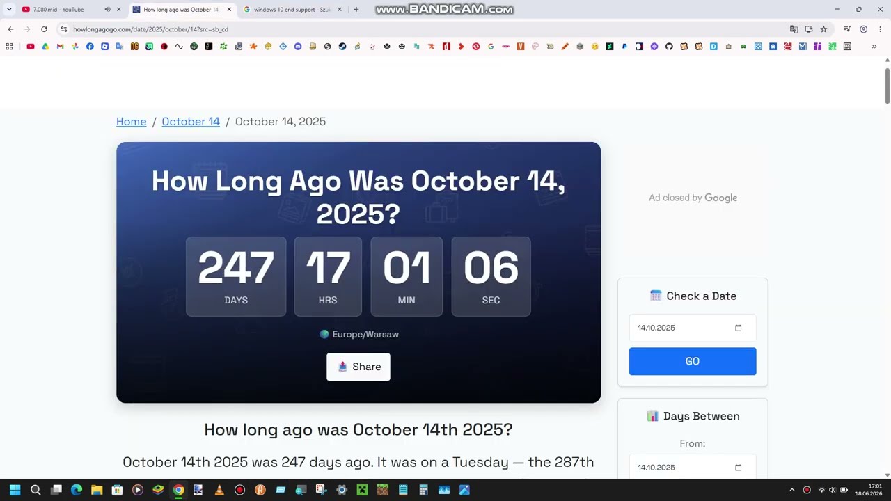 Windows 10 Ended support 247 days ago