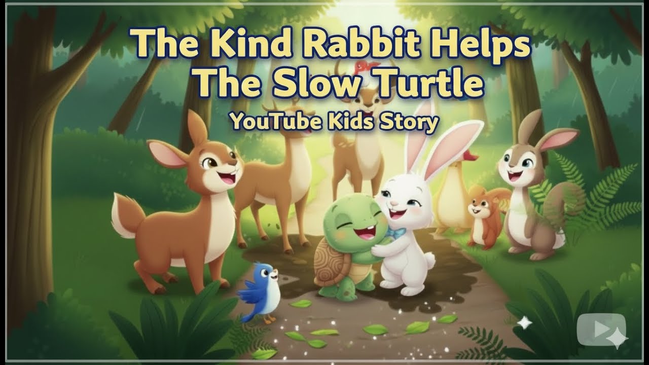 The Slow Turtle and the Kind Rabbit | Kids Moral Story | Learn Kindness#babyshark #ai #moralstories