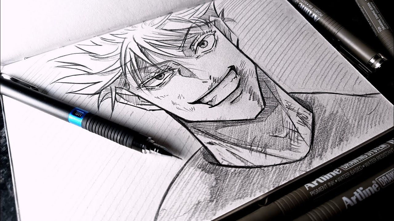Gojo Satoru Drawing Tutorial Step By Step (Jujutsu Kaisen)