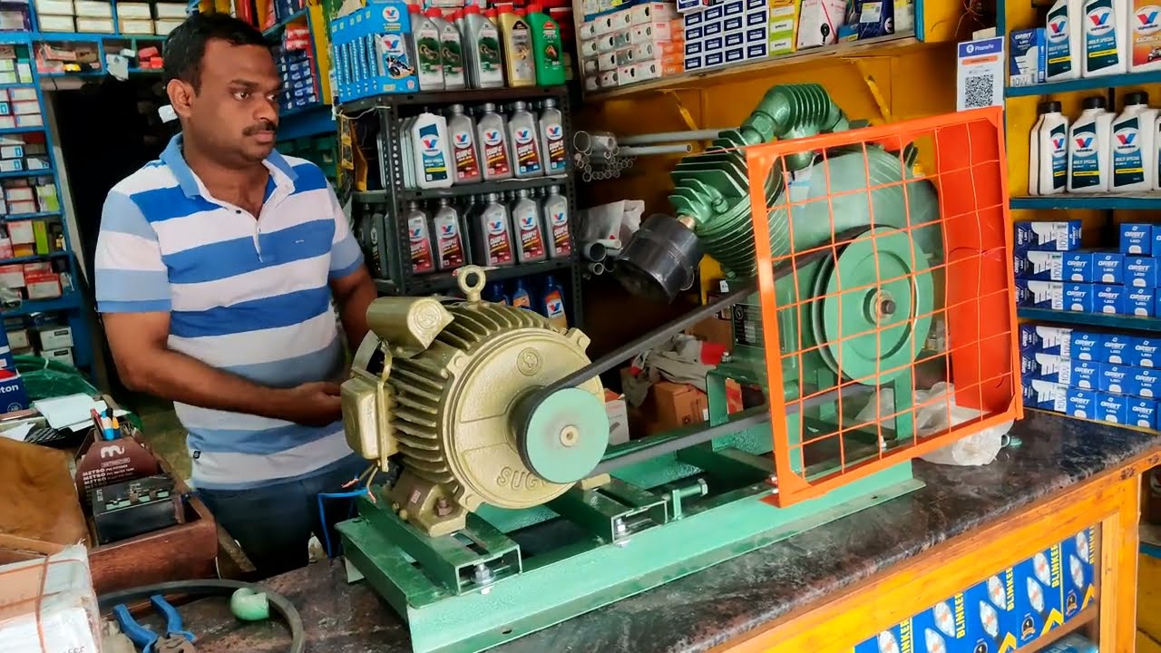 SUGUNA 2 HP DOUBLE CYL COMPRESSOR TESTING