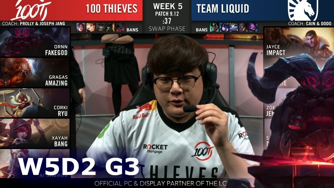 100 vs TL | Week 5 Day 2 S9 LCS Summer 2019 | 100 Thieves vs Team Liquid W5D2