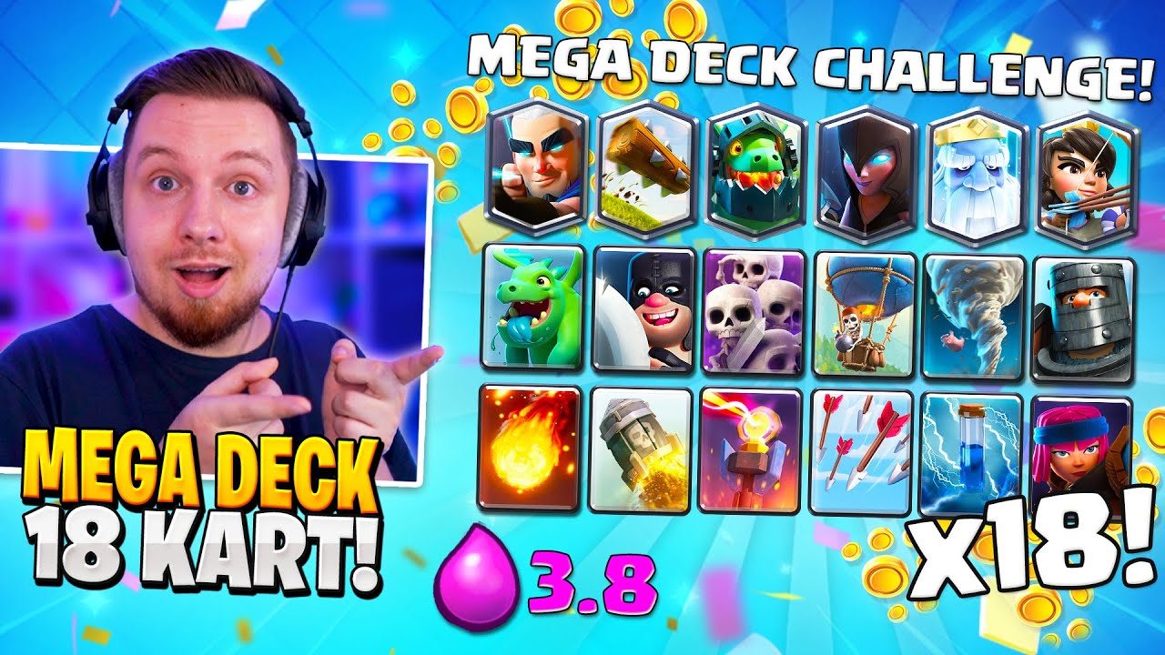 NAJWIĘKSZY deck w Clash Royale 👀 (18 KART!)