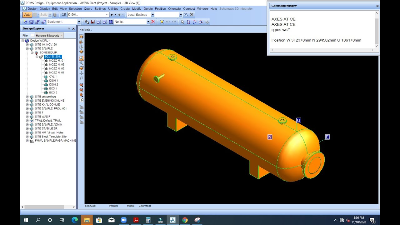 PDMS BEGINNER LESSON 1. HOW TO CREATE EQUIPMENT!!   D1201 COMPLETE DESIGN WITH EQUIP. MDS AND P&ID.