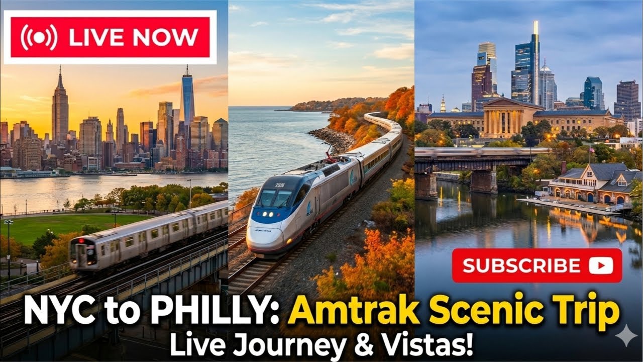 LIVE NOW: Scenic Amtrak Trip NYC ➡️ PHILLY! 🚄🇺🇸