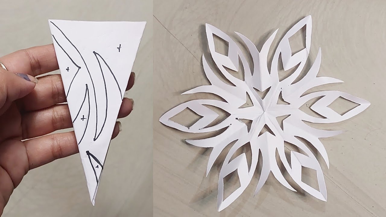 How to make easy and beautiful snowflakes ❄️♥️ #papercraft #snowflakes #part 116