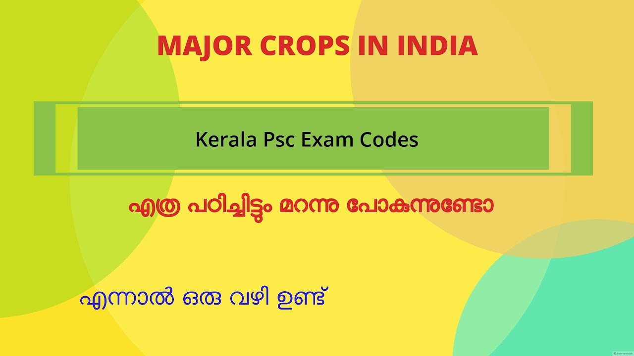 MAJOR CROPS IN INDIA