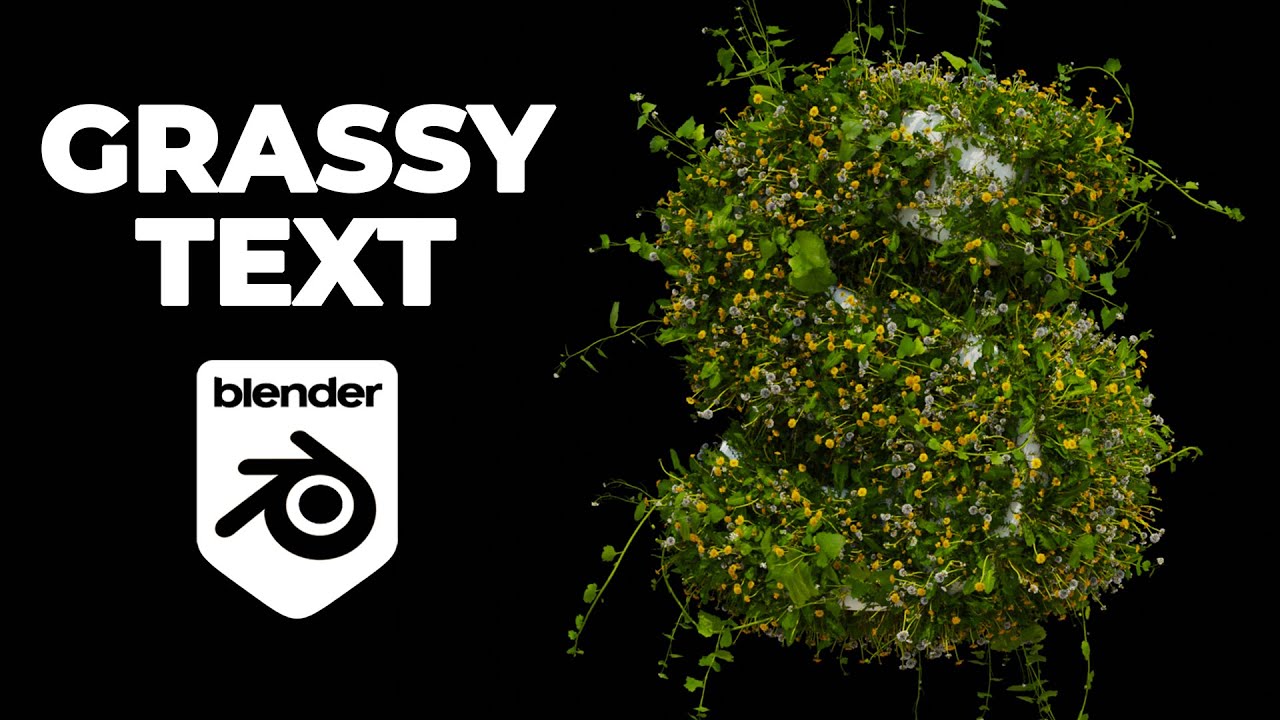 Grassy text in Blender