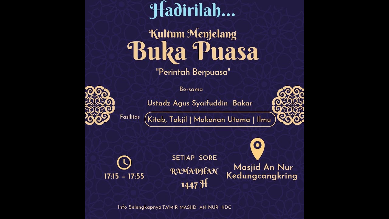 Ngaji Sore Masjid Annur Kedungcangkring Hari ke 6 Ramadhan
