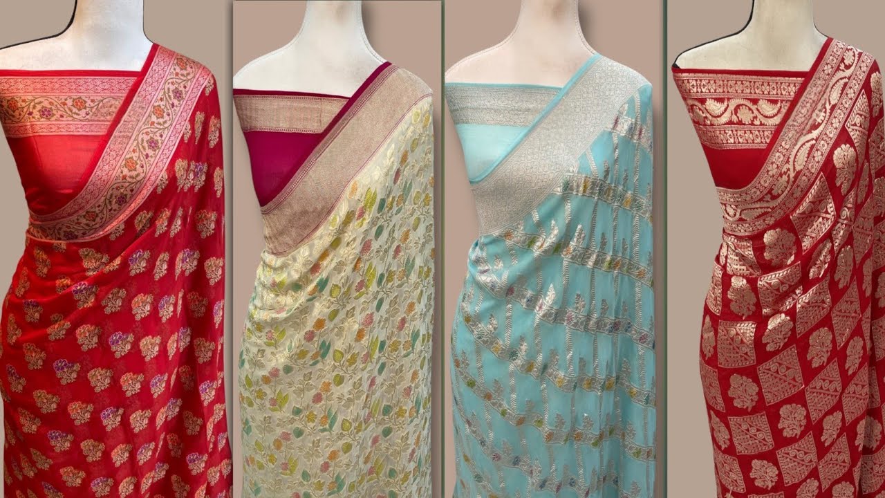 Latest Pure khaddi Georgette Saree🌹Pure Khaddi Banarasi Saree #sanjanacreation #handloom #saree