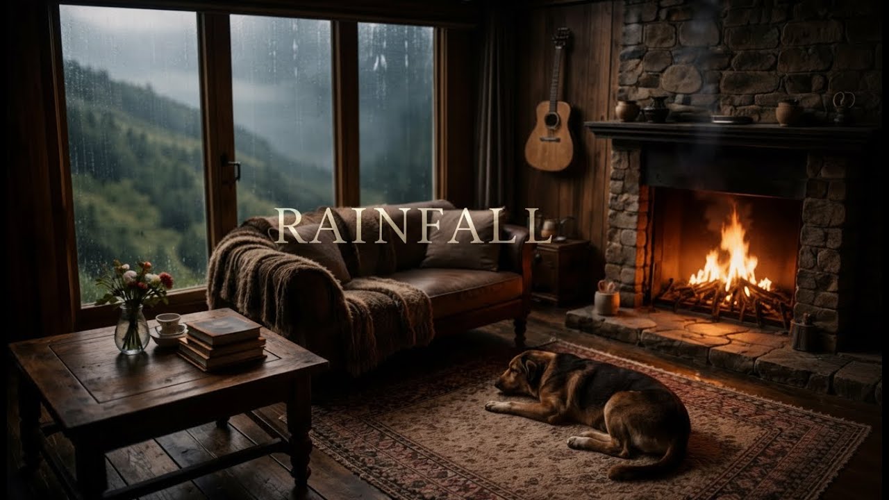 Night Rain & Gentle Acoustic Guitar for Deep Rest and Emotional Healing