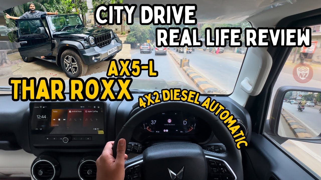 Thar Roxx AX5L - City Drive Review | Mahindra new Thar 5 door, Diesel Automatic variant in real life
