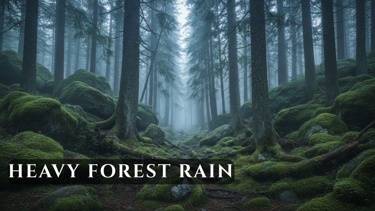 Heavy Rainforest Rain Sounds • Immersive Forest Rain Ambience (No Thunder)