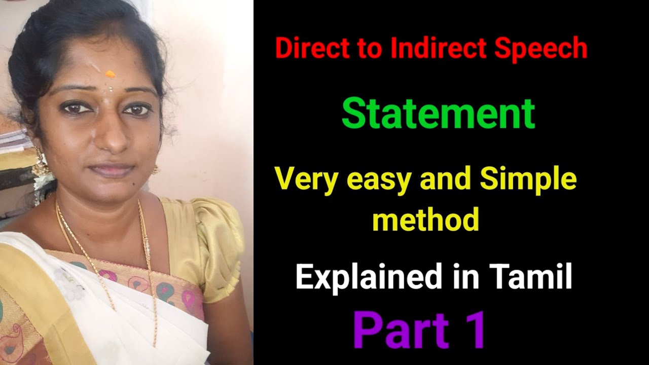 Direct to indirect speech / statement / part 1/English grammar /explained in Tamil