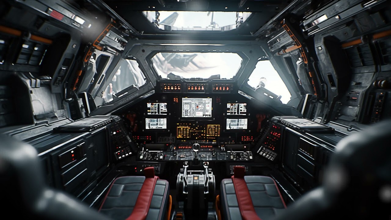 Spaceship Cockpit & Space Station Docking Bay Ambience Sci-Fi Ambiance for Sleep, Study, Relaxation