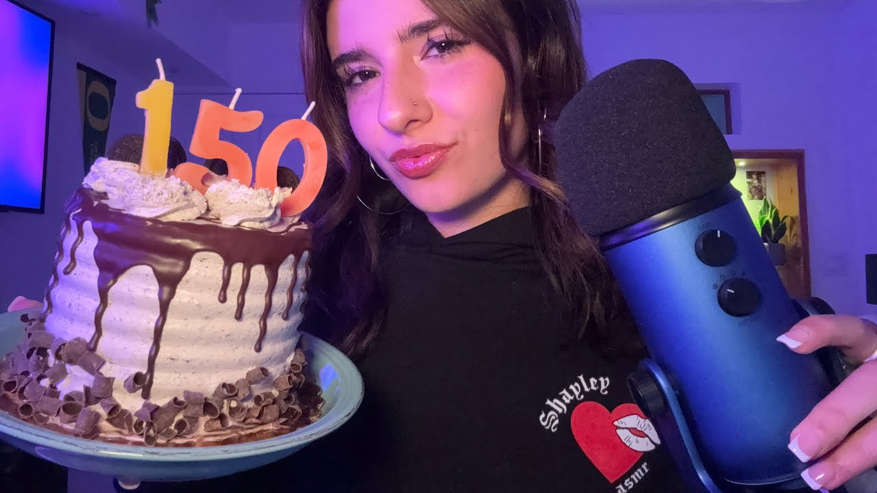 [ASMR] 150K CELEBRATION 1+ HOUR (mouth sounds, cake eating, inaudible, French, Etc.)