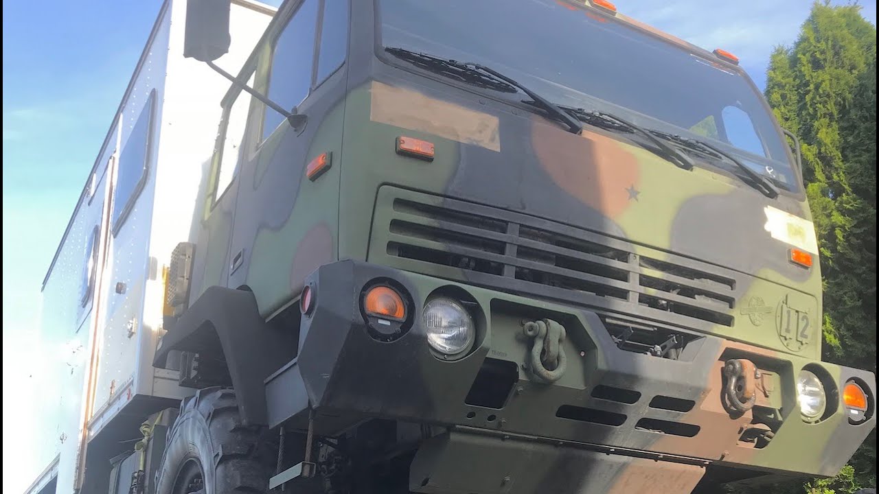 Stewart & Stevenson M1078-A1 LMTV Cat 3126B 300HP shake down run, 307 gears, speed run HQ Audio HD