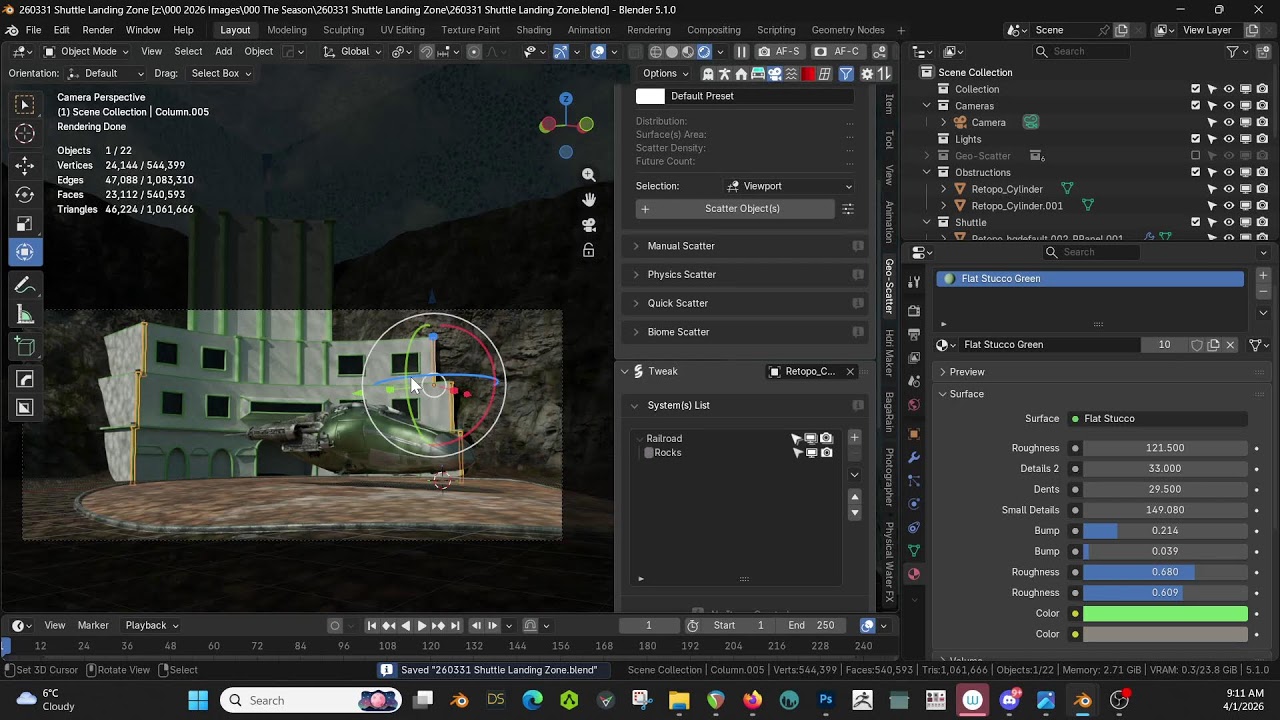 Blender Sci-Fi Shuttle of a Noble House Pt3