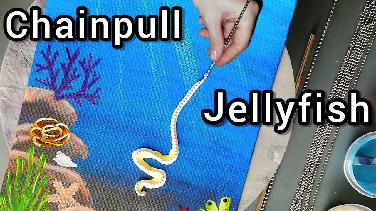 #68 Chain Pull Jellyfish using Acrylic Paint / Underwater World inspired by AB Creative