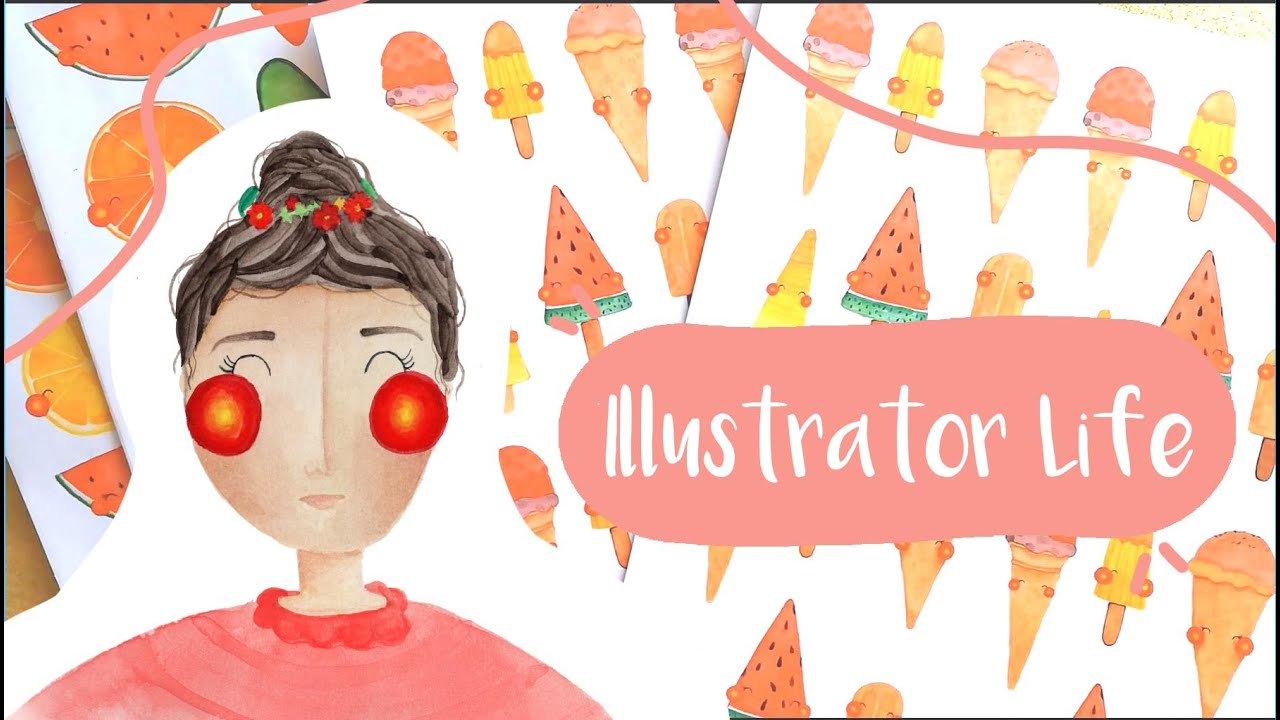 Illustrator Life - Lots of painting, packing orders and making stickers - STUDIO VLOG