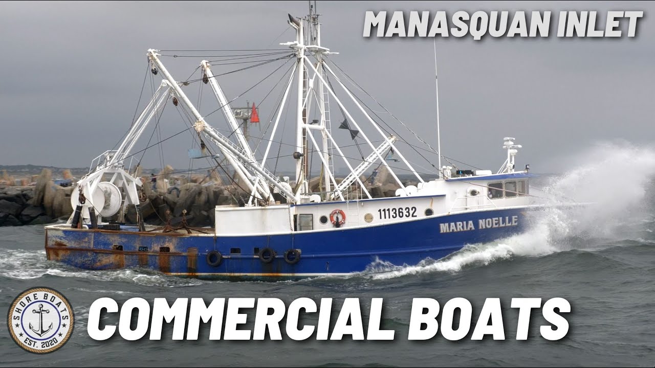 Commercial Fishing Boats / Jersey Shore Party Boats in Rough Waters / Manasquan Inlet