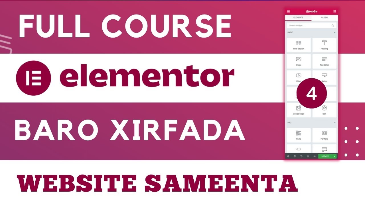 Baro xirfada Website Sameenta Dhis Website walba jeceshahay | Wordpress Elementor Part 4