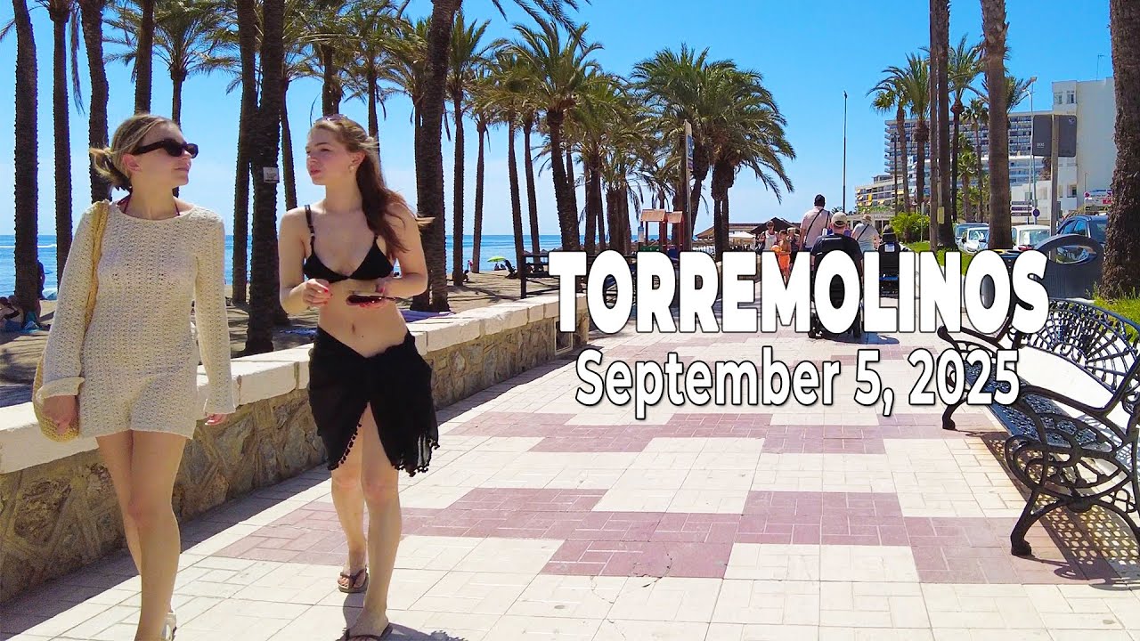 Torremolinos September 5, 2025 Town and Beach Walk Malaga Costa del Sol Spain [4K]