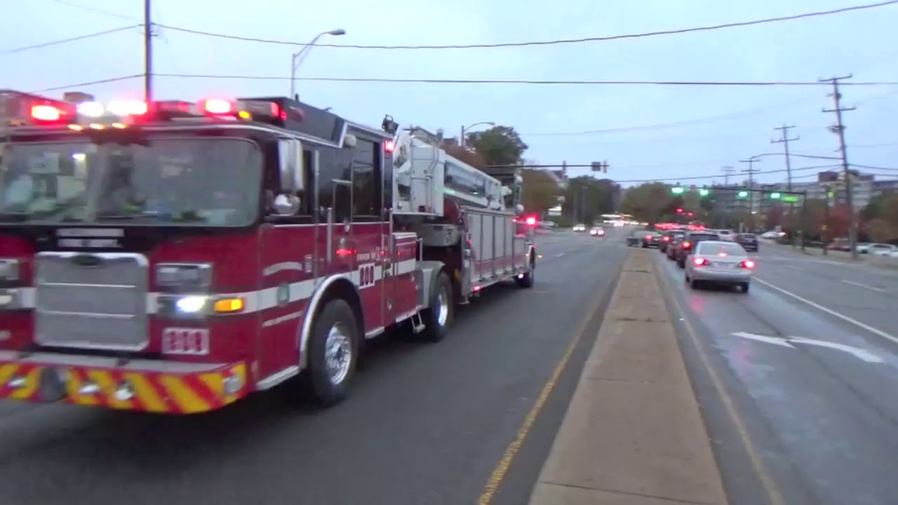 Alexandria City Engine and Truck 208 Responding
