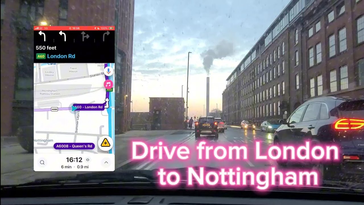 Drive from London to Nottingham #waze