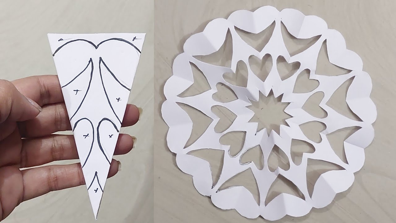 How to make easy and beautiful snowflakes ❄️♥️ #papercraft #snowflakes #part 99