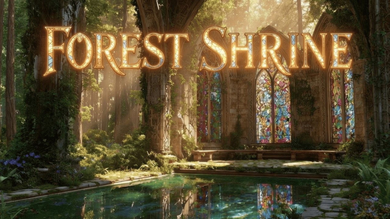 Forest Shrine | Gentle Medieval Ambient Music with Wind & Birds for Relaxation, Study & DnD