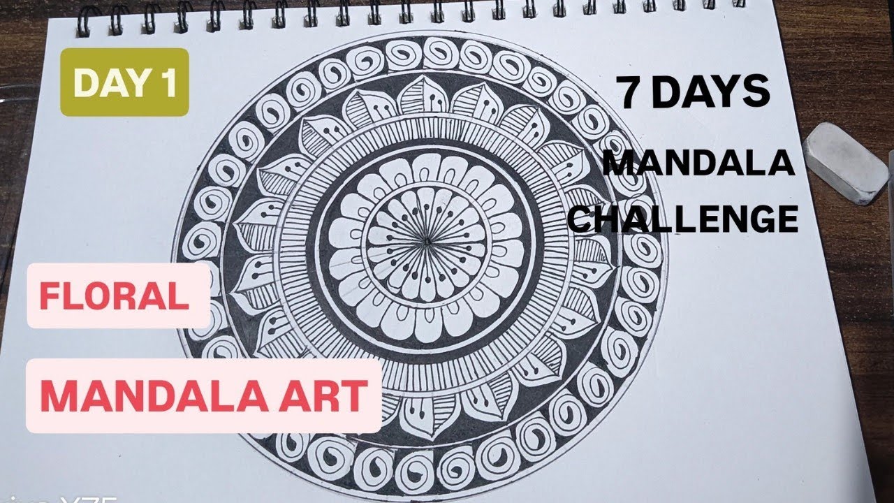 Day 1 of 7 – Beautiful Floral Mandala Art 🌸 | Mandala Challenge